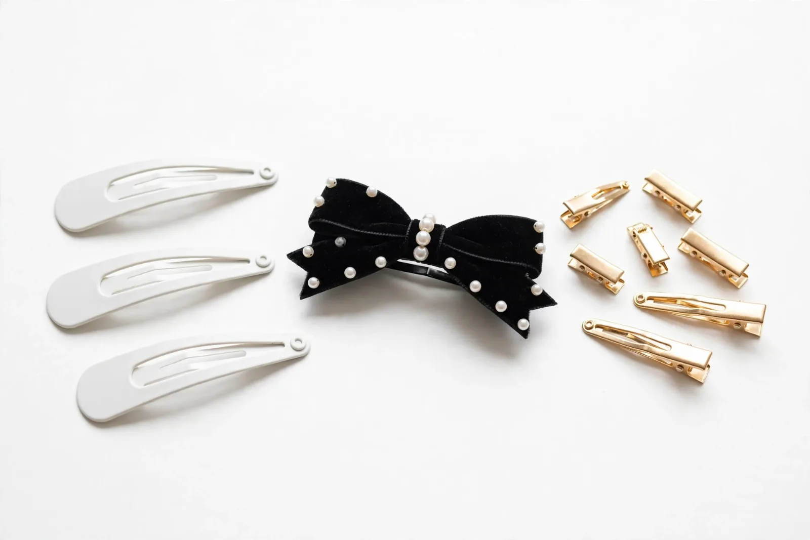 Hair Clips & Pins collection, studio product photo on white background