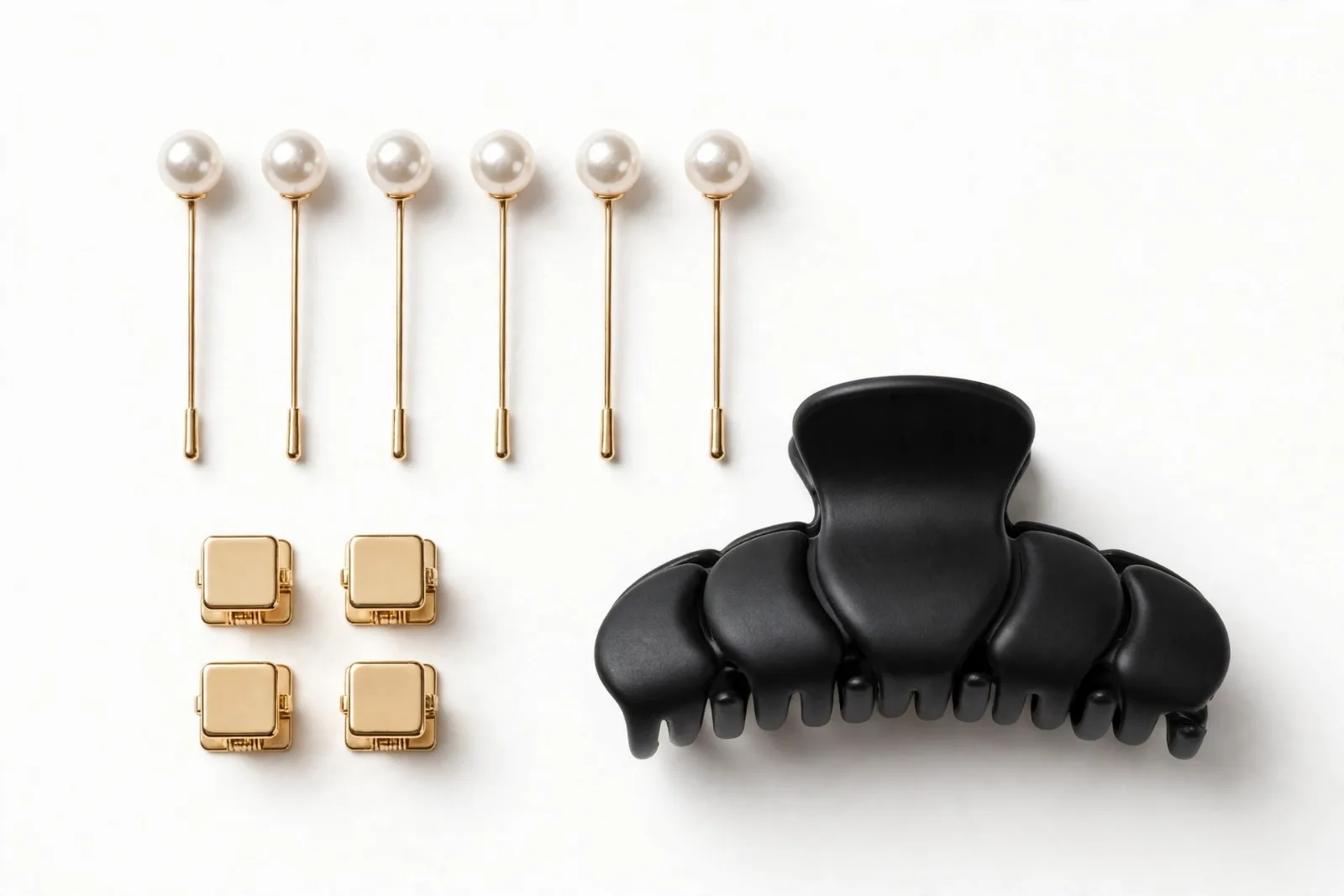 Hijab Pins & Accessories collection, studio product photo on white background