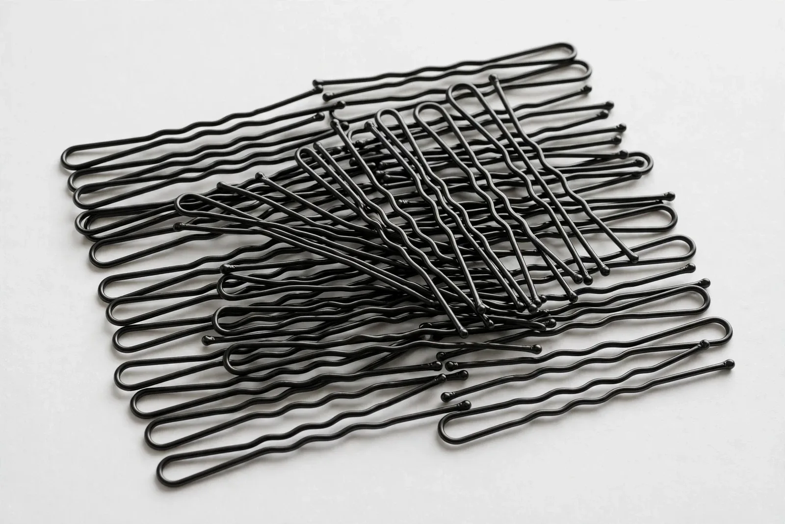 Black Bobby Pins (50-Pack), studio product photo on white background