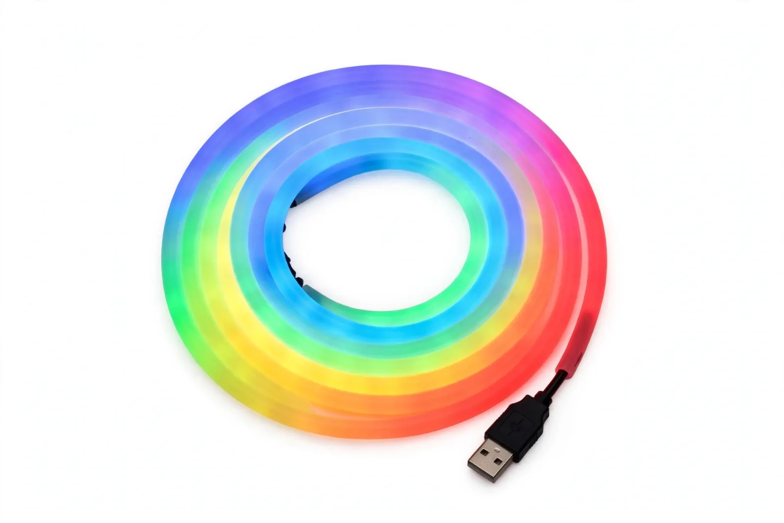 Car LED Ambient Light Strip (USB), studio product photo on white background