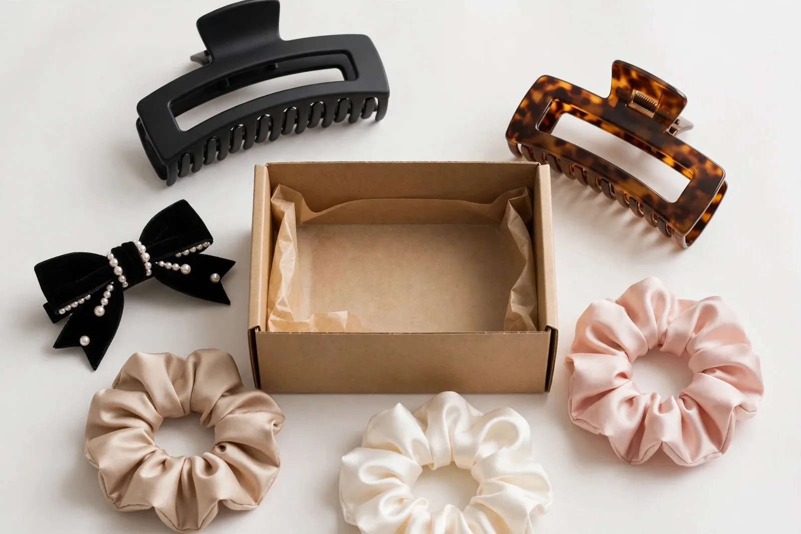 Eid Hair Accessories Gift Box gift set, studio product photo on white background