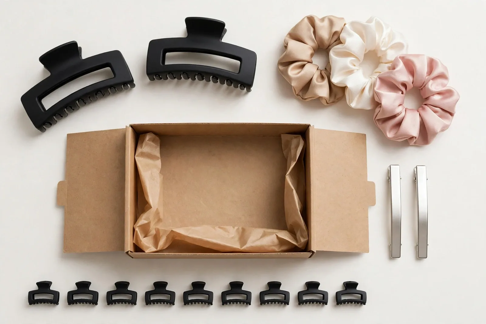 Everyday Essentials Hair Box gift set, studio product photo on white background