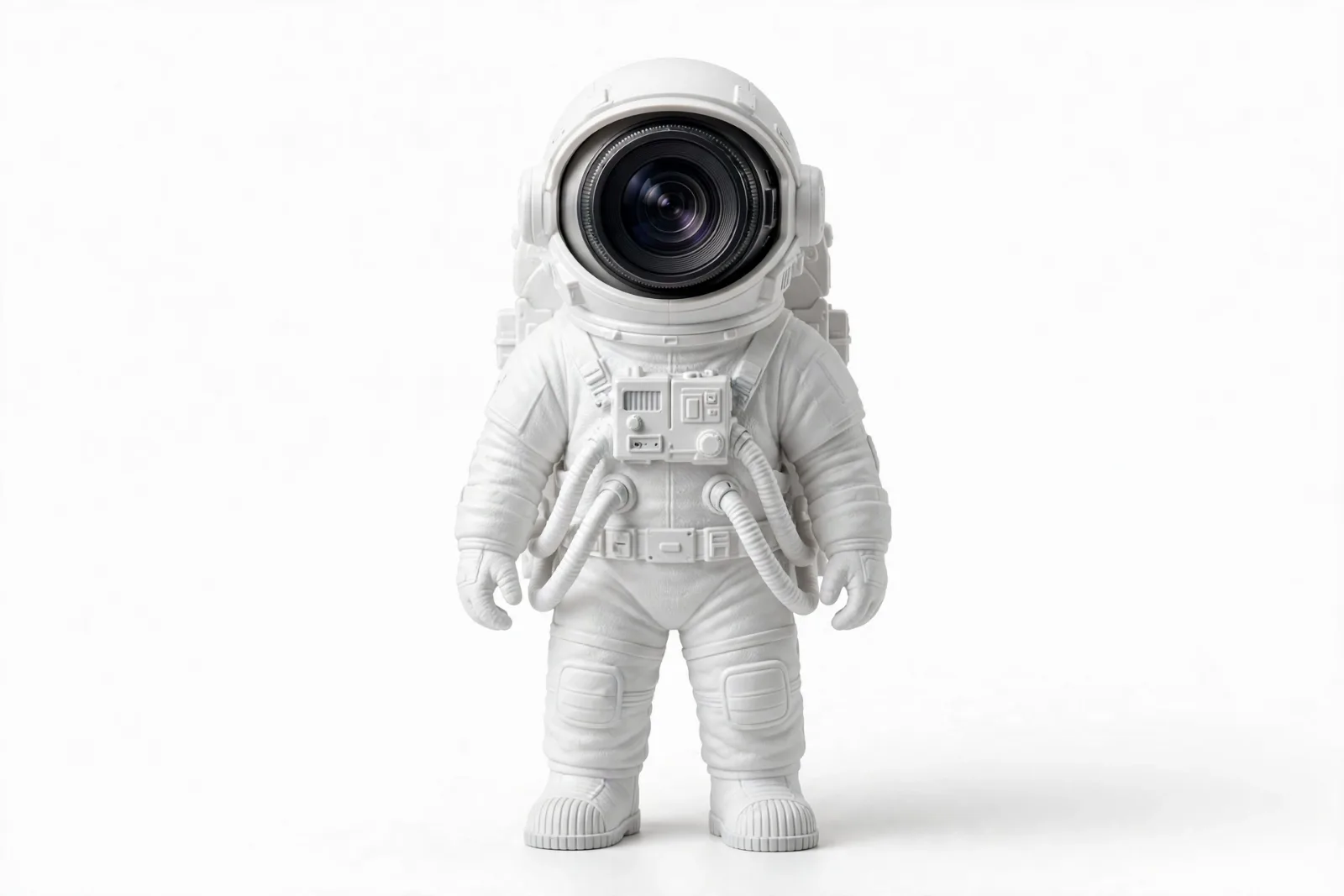 White Galaxy Star Projector (Astronaut), studio product photo on white background