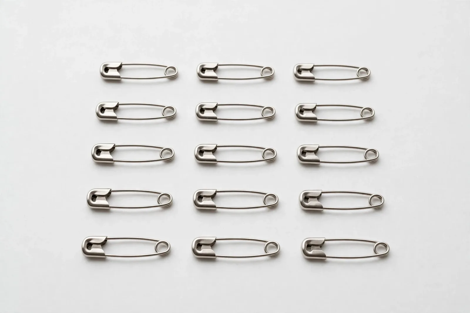 Silver Hijab Safety Pins (24-Pack), studio product photo on white background