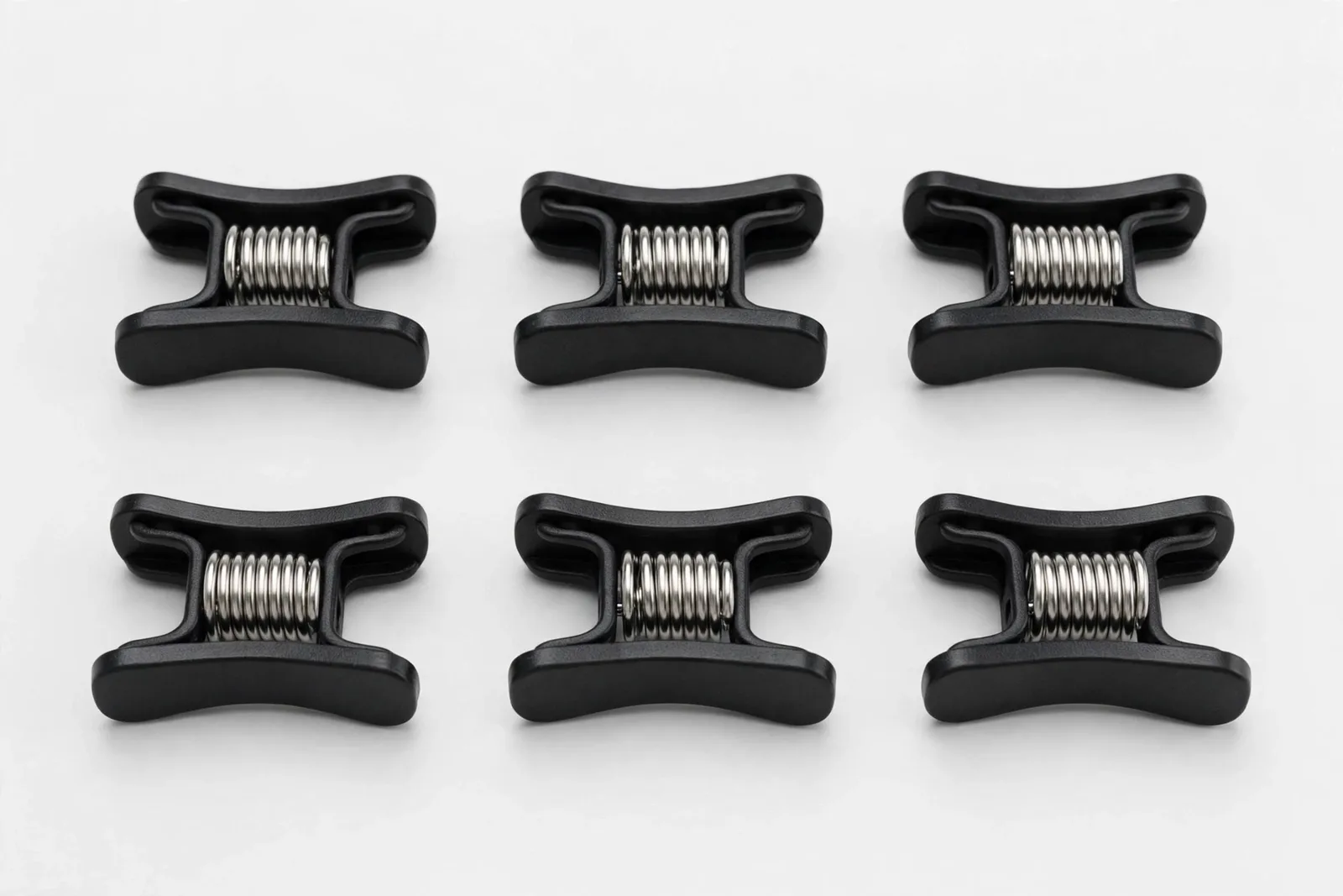 Black Hijab Scarf Clips (6-Pack), studio product photo on white background