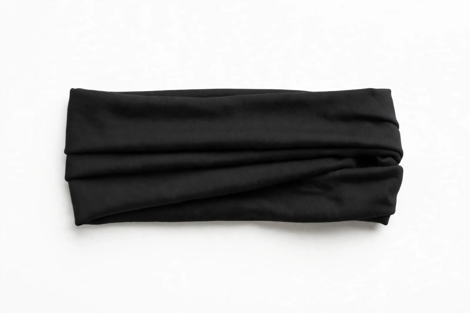 Black Hijab Underscarf Headband, studio product photo on white background