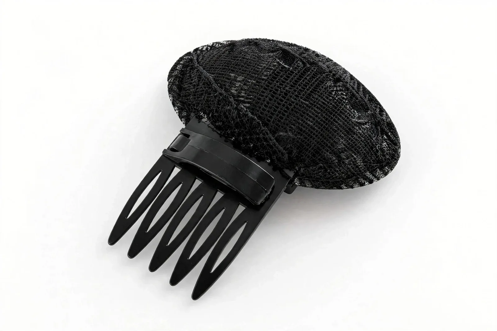Black Khaleeji Hijab Volumizer Clip, studio product photo on white background