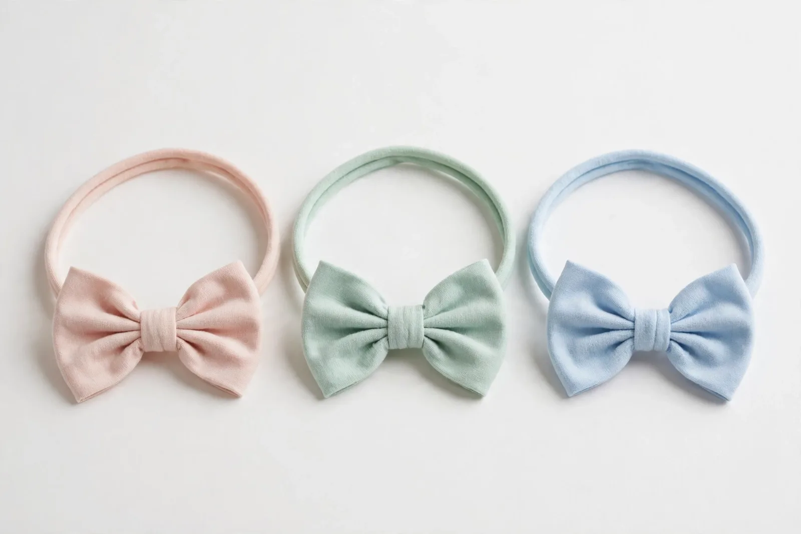 Pastel Mix Kids Bow Headbands (3-Pack), studio product photo on white background