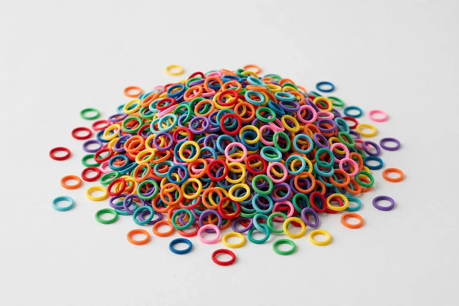 Representative pile Kids Elastic Hair Bands (200-Pack), studio product photo on white background