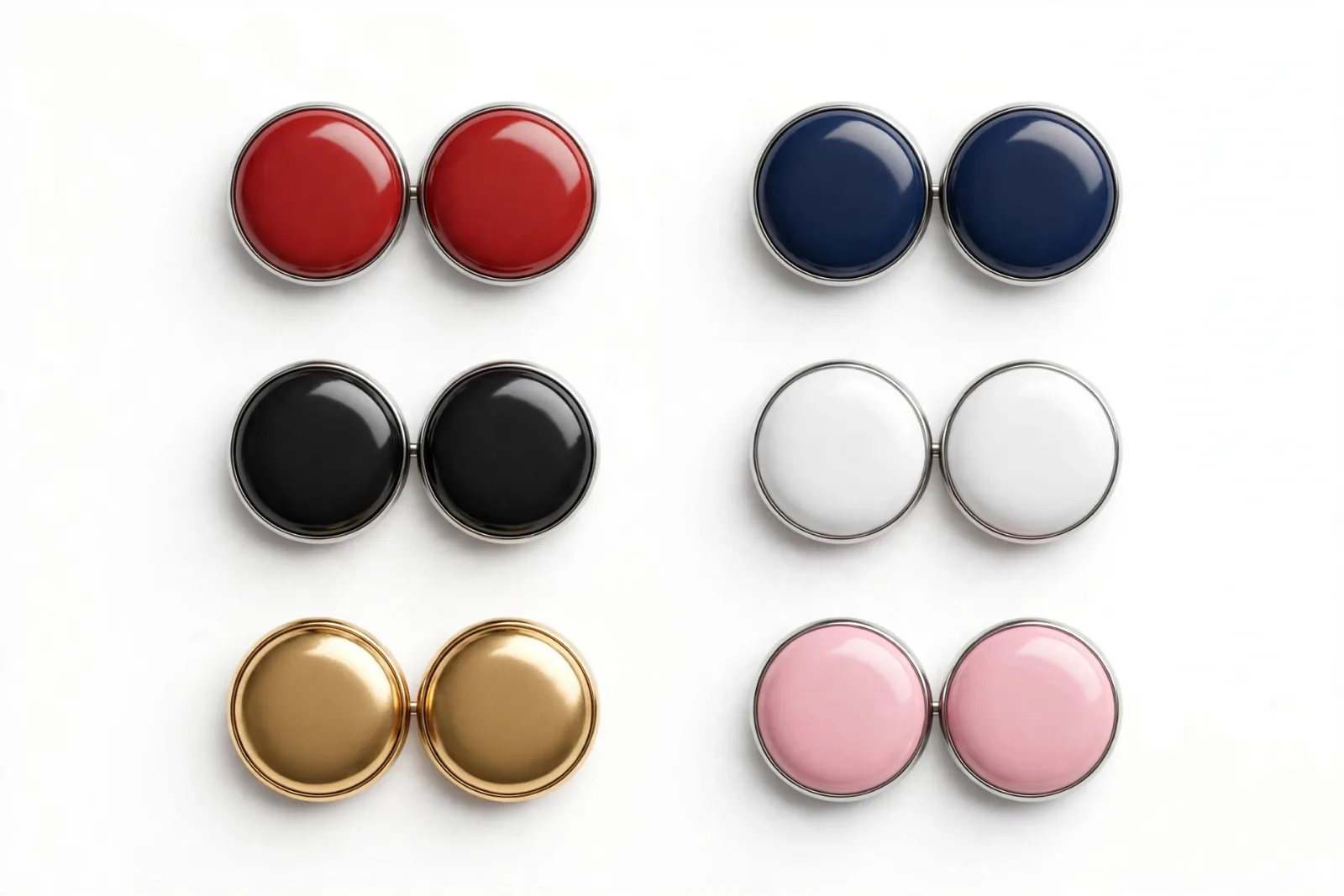 Assorted Colours Magnetic Hijab Pins (12-Pack), studio product photo on white background
