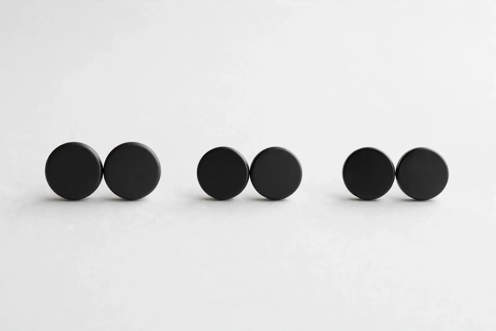 Black Magnetic Hijab Pins (3 Pairs), pack of 3, studio product photo on white background