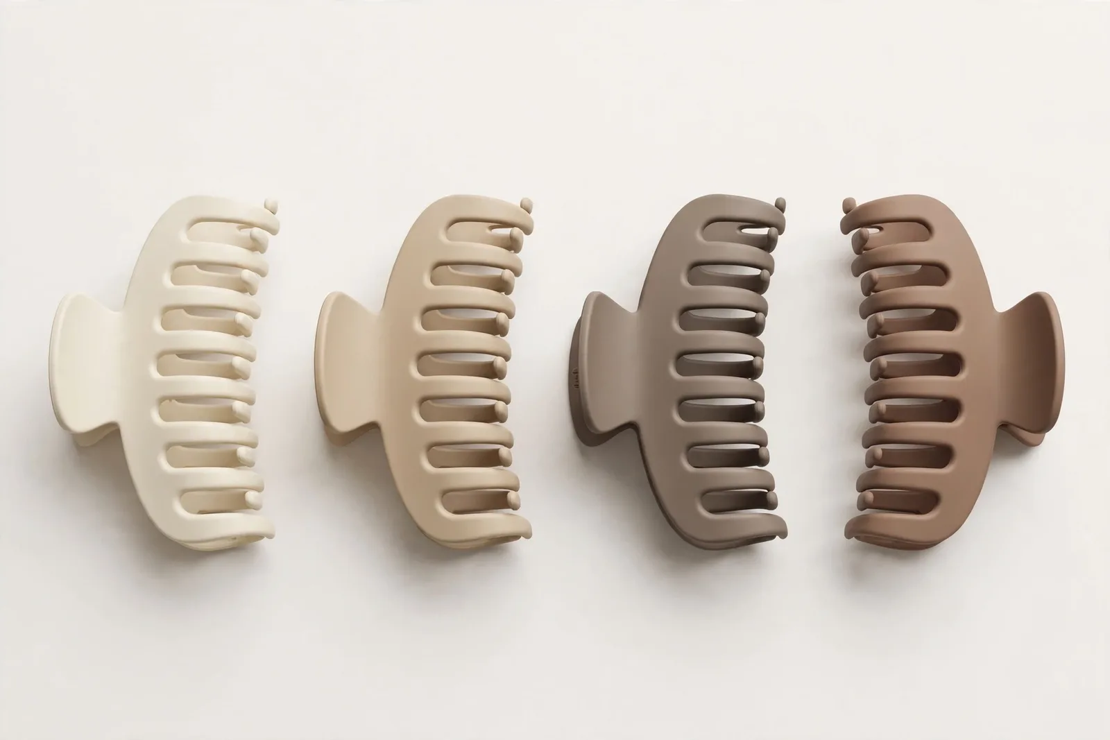 Neutrals Medium Matte Claw Clips (4-Pack), studio product photo on white background