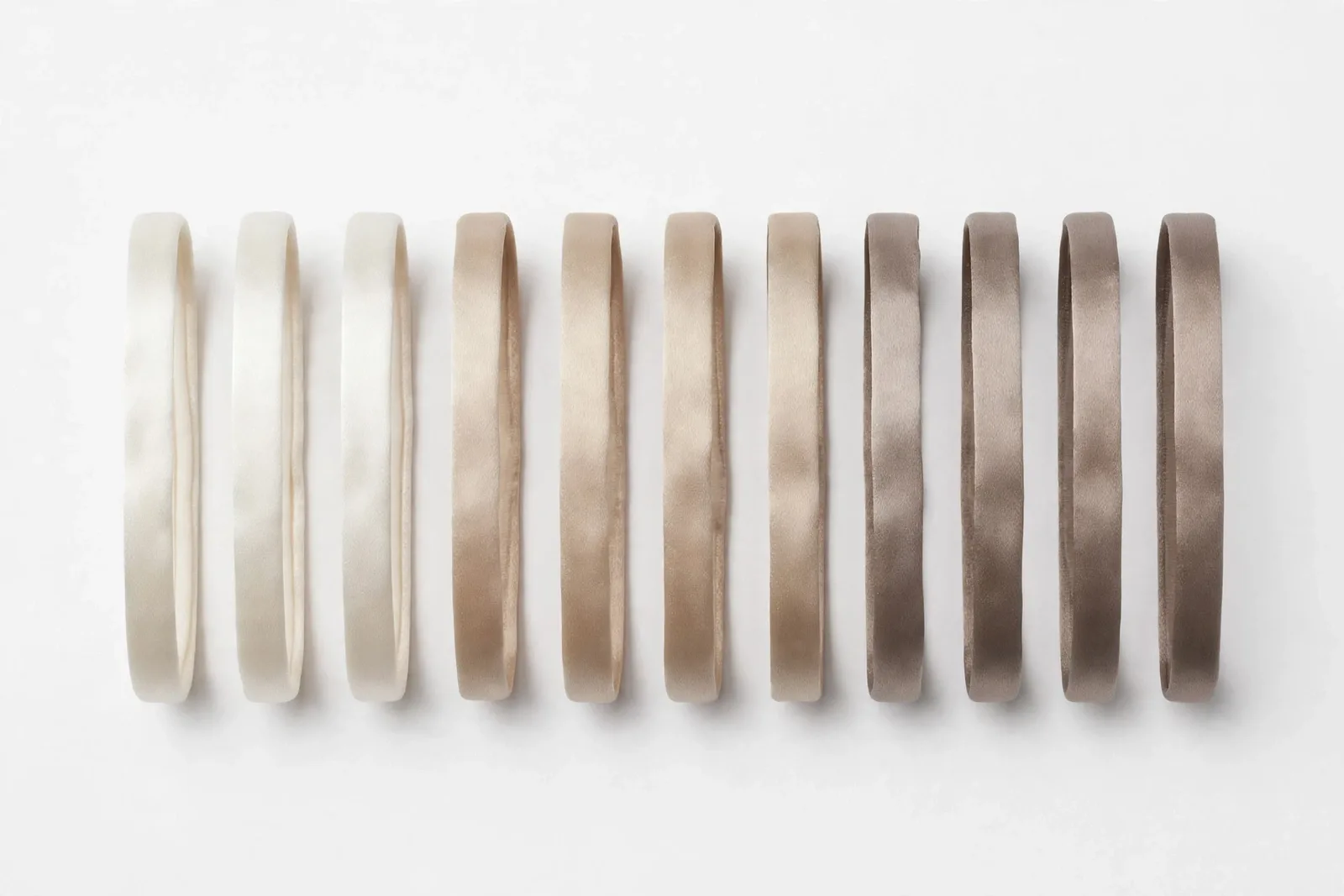 Neutrals Satin-Wrapped Hair Ties (10-Pack), studio product photo on white background