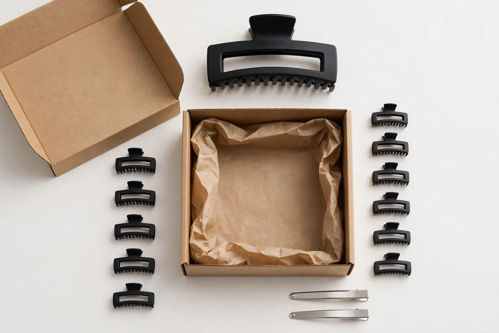 Thin Hair Kit (Double-Row Clip, Mini Clips & No-Crease Clips) gift set, studio product photo on white background