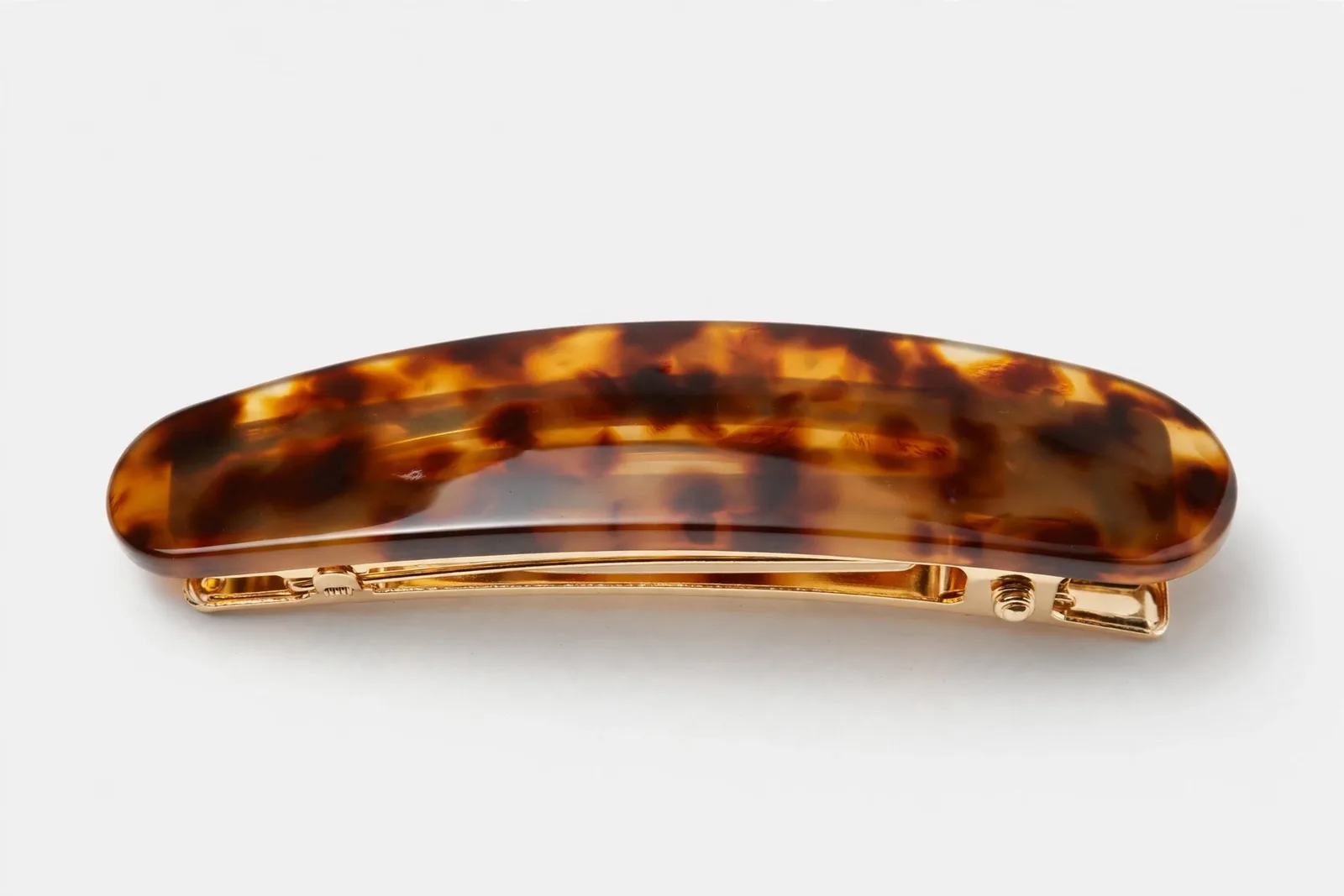 Classic Tortoise Shell Hair Barrette, studio product photo on white background