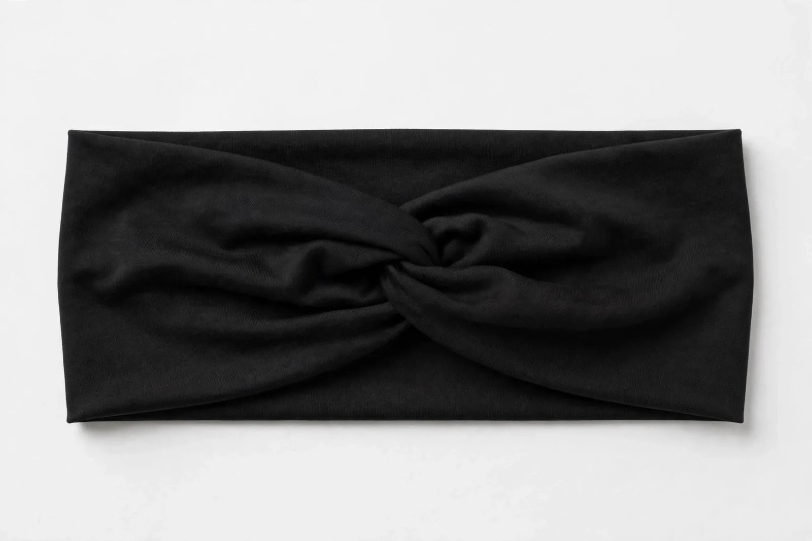 Black Twist Turban Headband, studio product photo on white background