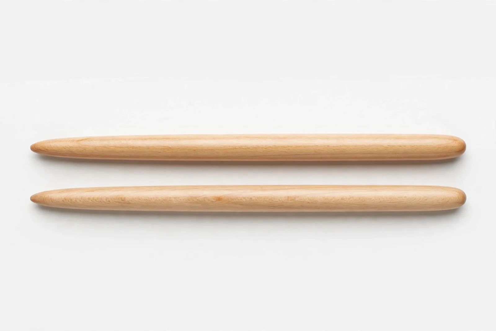 Natural Wood Hair Sticks (2-Pack), studio product photo on white background